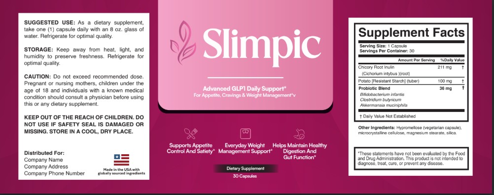 Slimpic Supplement Bottle
